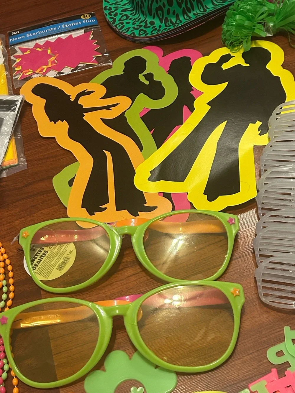 Retro 80s 90s Neon Glow In The Dark Party & Decor Supply Bundle